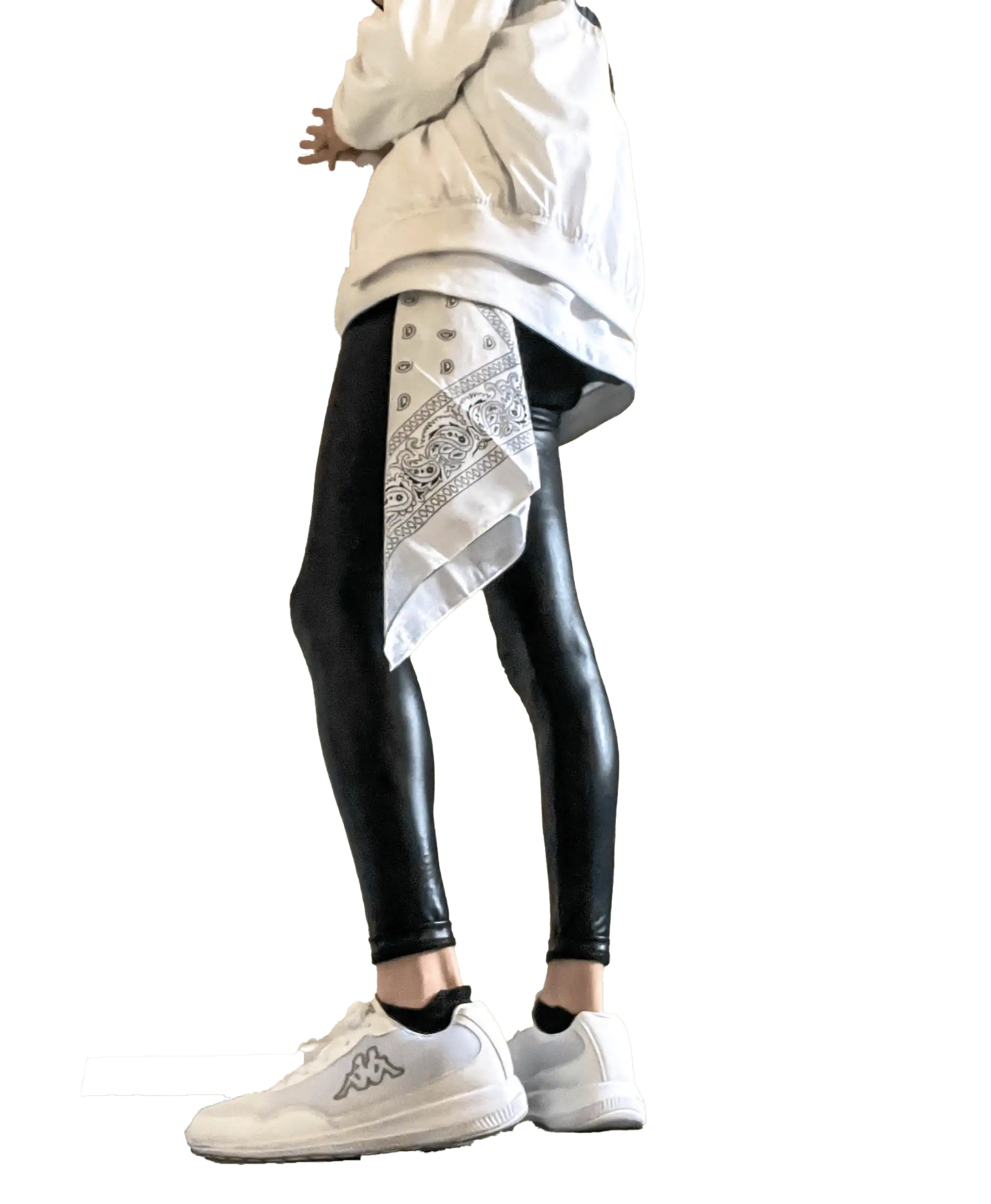 How to Style Streetwear with White Sneakers and Leather Leggings
