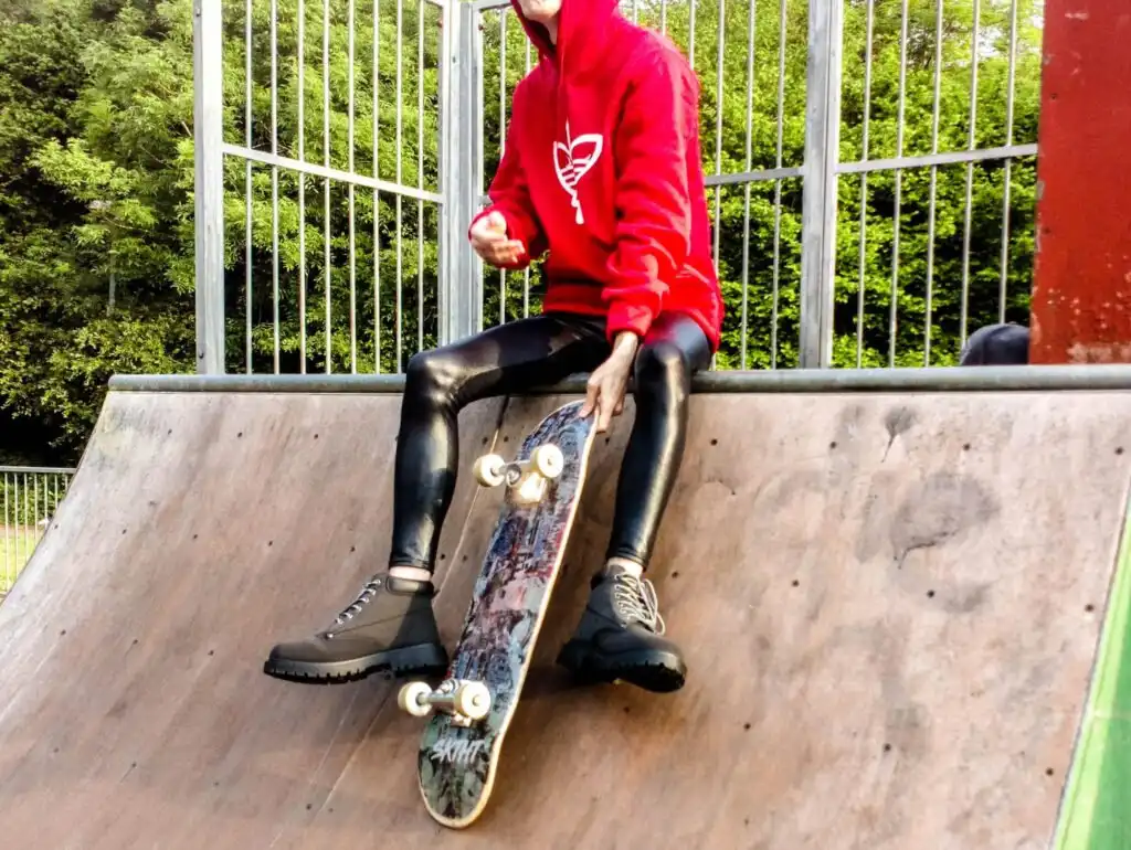 Leather Leggings Try on Outfit with Adidas Sneakers