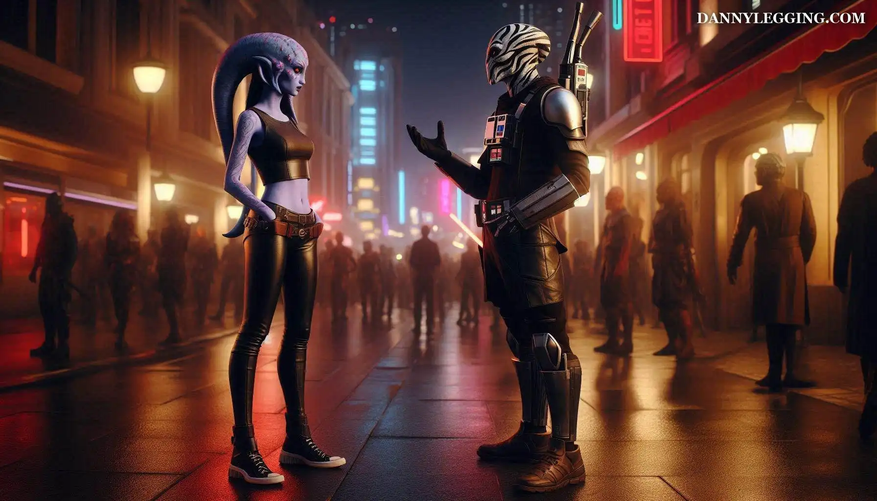 Coruscant Inspired Street Art: Futuristic Characters and NPCs