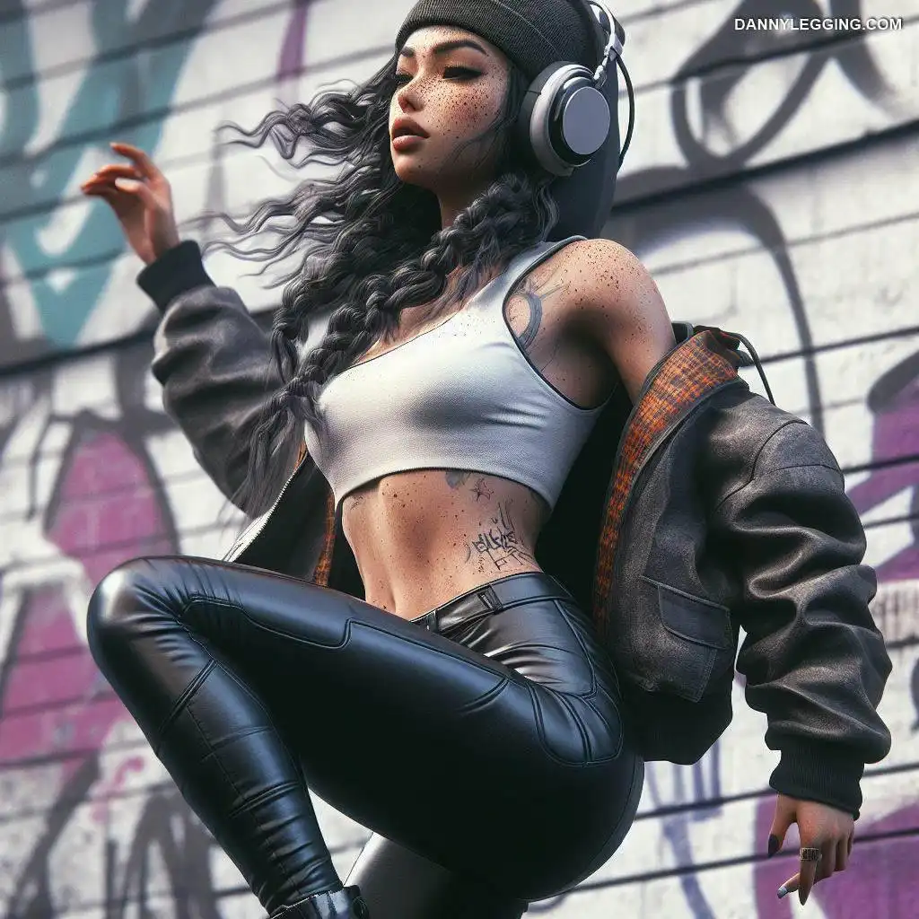 Digital Art of Dancers Listening to Music Wearing Leather Leggings
